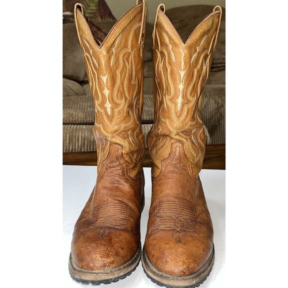 Tony Lama CT873 8.5D Mens Cowboy Western Boots‎ Multi Brown - Picture 10 of 10